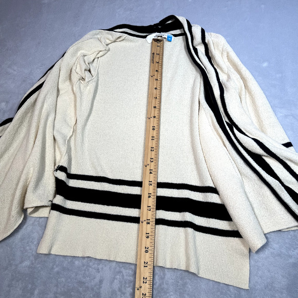 Anthropologie Sparrow Cardigan Womens Medium‎ Cream Black Open Draped Boho Bell - Picture 11 of 11